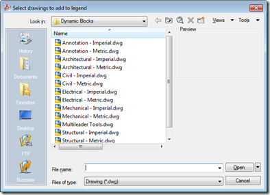 Selecting a set of drawing files
