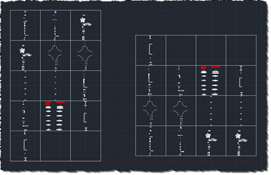 Two legend tables created from a folder of drawings