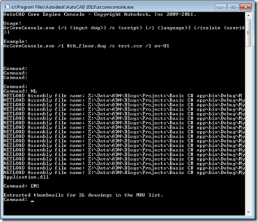 Running our command in the Core Console