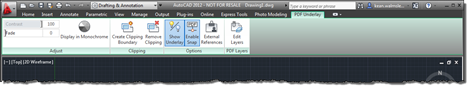 PDF underlay contextual ribbon tab