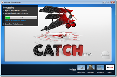 123D Catch on the desktop  uploading and processing