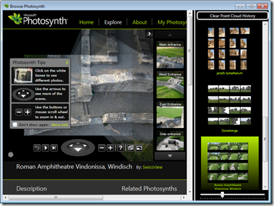 BrowsePhotosynth in action