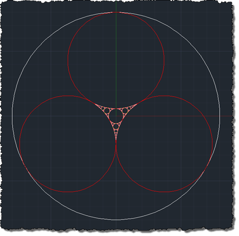The inner portion of an Apollonian gasket