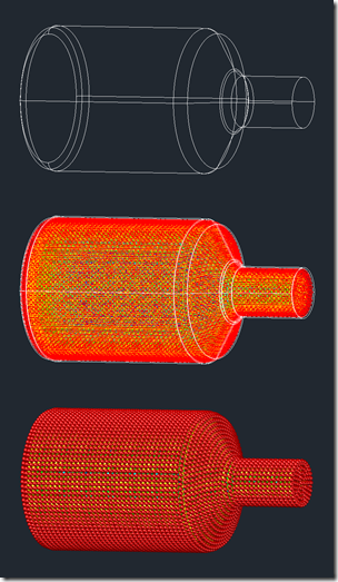 Bottle packed with spheres