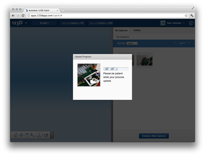 123D Catch in the browser - uploading