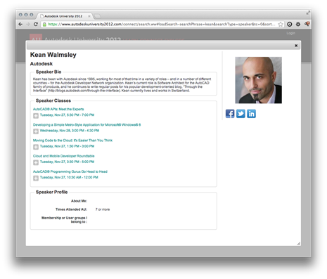 My AU 2012 classes in the catalog My AU 2012 classes in the catalog