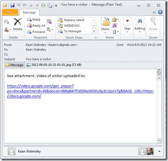 Email on motion detection - with attachment