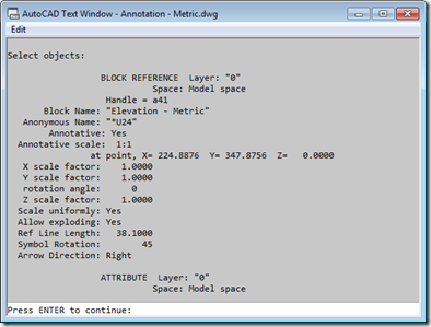 Listing the properties of a modified dynamic block reference