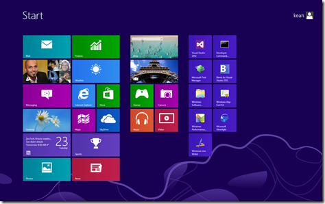 Windows 8 Start screen