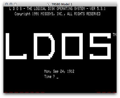 LDOS on the TRS-80 Model I via SDLTRS