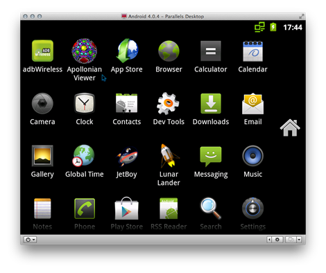 Applications inside Android includes the Apollonian Viewer