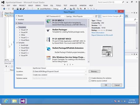 Using the F# C# MVC 4 Web API project template
