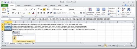 Copying and pasting into Excel
