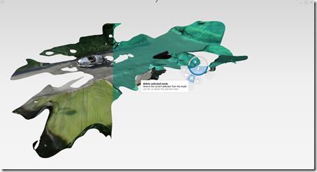 Using the standard selection tools to select portions of the mesh