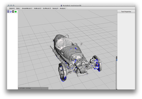 The cropped M3W in Autodesk meshmixer