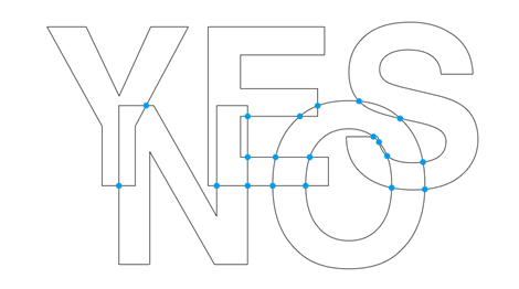 Intersecting paths courtesy of Paper.js