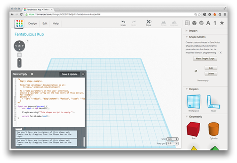 Our empty Shape Script