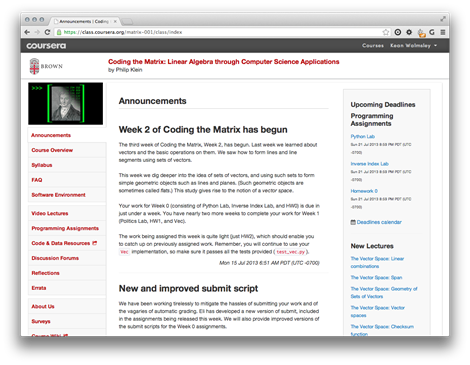 Coursera class screenshot