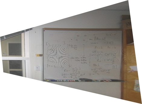Straightened view of the whiteboard