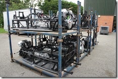 Some 3 Wheeler chassis, waiting in the factory yard