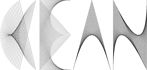 My name in up in lines