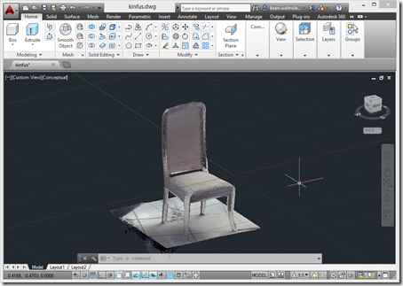 Dining chair capture via Kinect Fusion