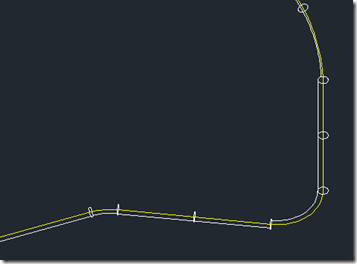 A section of pipe with a centreline