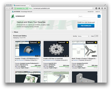Autodesk Screencast site