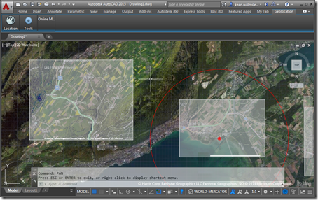 A drawing with some map images embedded
