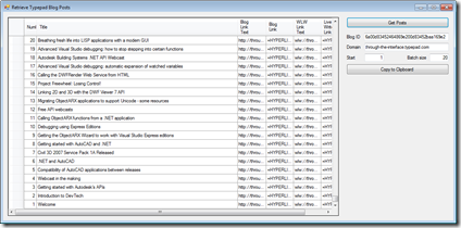 Post list from Through the Interface