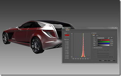 Spectral materials in VRED