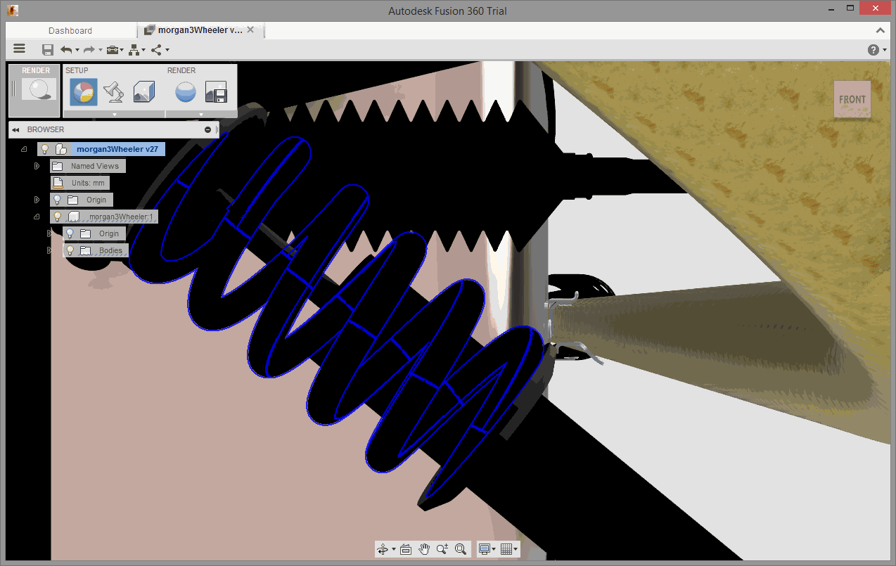 Making a suspension spring copper using Fusion 360