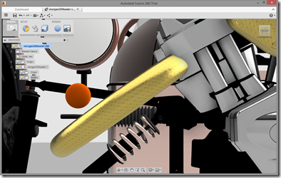 A view from the front in Fusion 360
