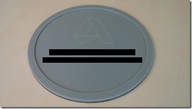 The finished plate with the message redacted