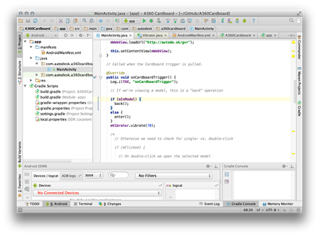 Cardboard SDK project inside Android Studio