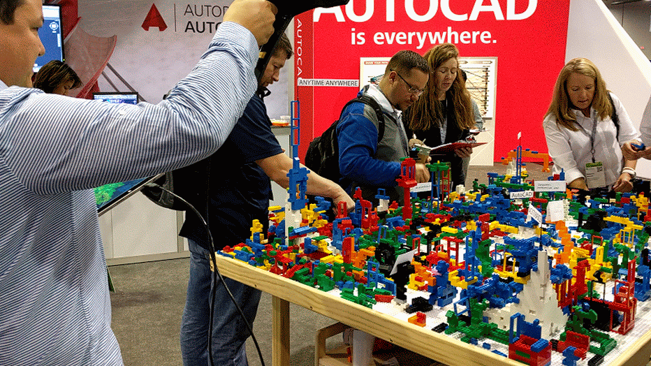 Lego being built and scanned