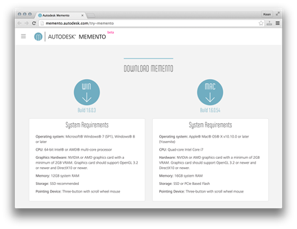 Memento on Mac and Windows