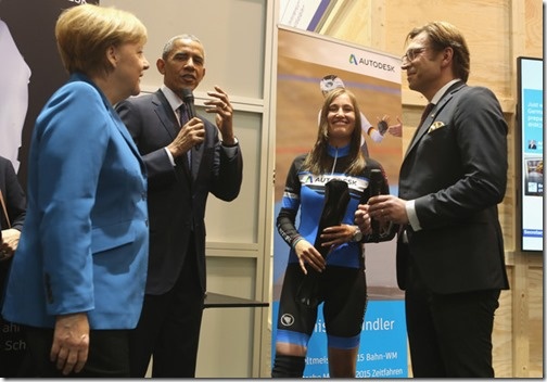Obama and Merkel visit Autodesk at the Hannover Messe