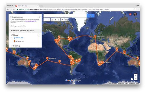 Displaying a round-the-world itinerary using Google Maps &ndash; Part 1