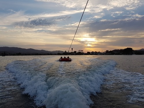 Dragging the kids around