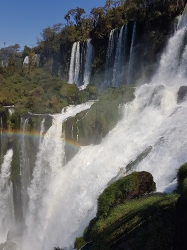 A rainbow over the falls