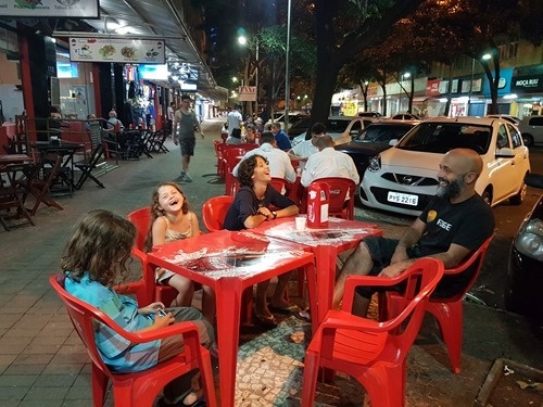 Winding down at dinner afterwards