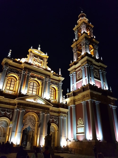 The church of San Francisco by night
