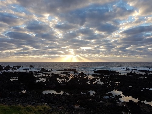 The sun about to set