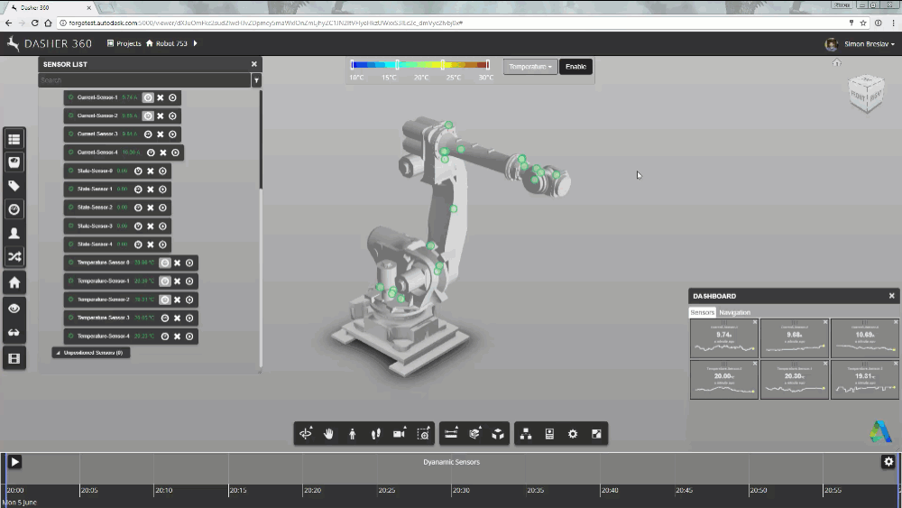 Shaded, dynamic robot