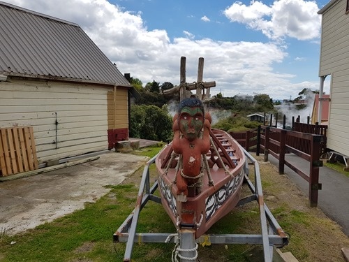 All sorts of activities - including boat repair - is ongoing in the village