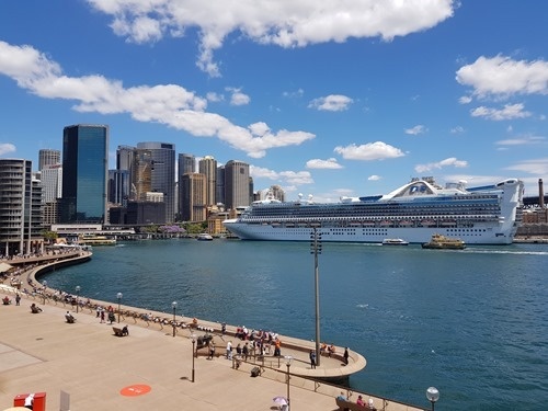 Sydney Harbour containing the Golden Princess