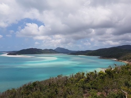 The view across the island