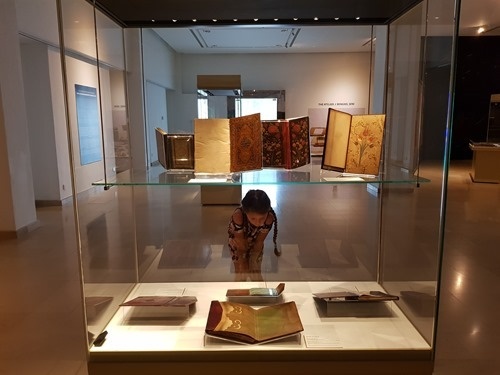 Inside the bookbinding exhibit