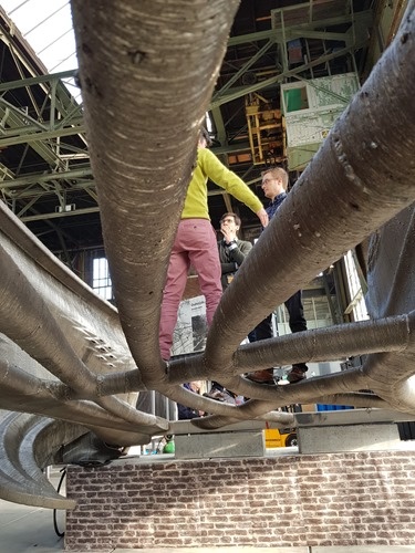 Alec and Liam through the bridge